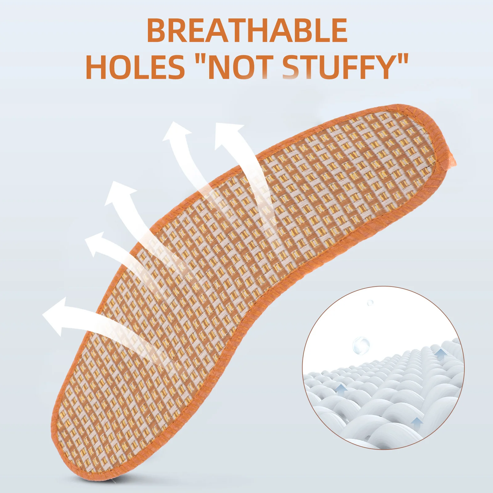 

4pcs Replaceable Shoe Bamboo Charcoal Insoles Thin Breathable Deodorizer Inserts For Sports Daily Use Comfortable Sole Inserts
