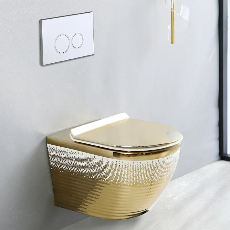 

Color Toilet Bathroom Hanging Stool Pottery Toilet