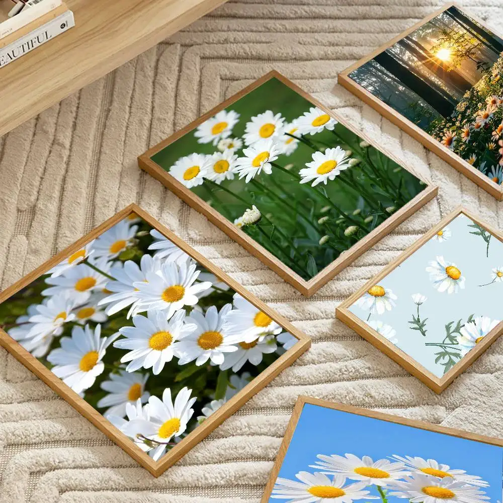 Flower daisy Poster Art Sticky Wall Waterproof Home Living Room Bedroom Bar Aesthetic Decoration