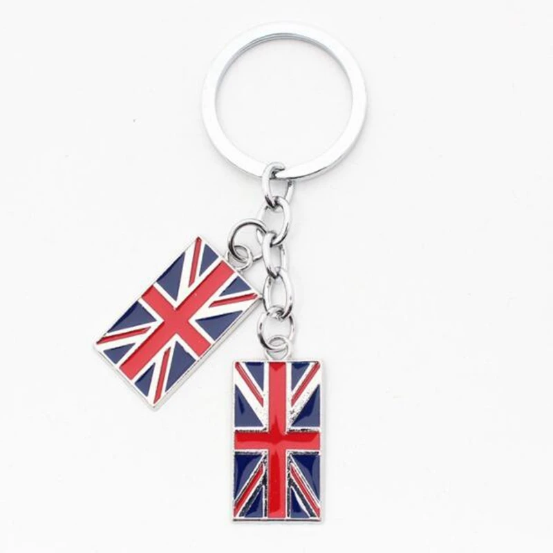 Cartoon Punk Enamel UK Flag Union Jack Keychain For Keys Car Key Ring Couple Key Chains Pendant Travel Souvenir Jewelry Bijoux