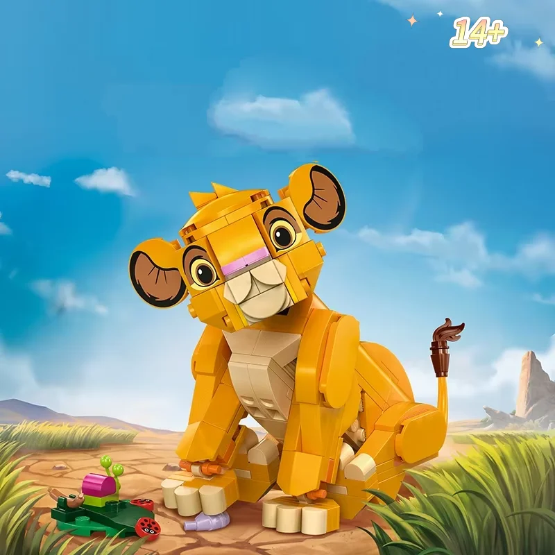 In Stock 222PCS Little Simba Lion King Building Blocks Cute Cub Animal Model DIY Assembly Desktop Ornament Educational Toy Gifts