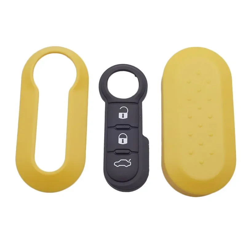 Xinyuexin Fern Flip Key Shell Fall Auto Schlüssel Pad für Fiat 500 Panda Punto Bravo Ersatz Key Fob 3 Tasten gummi Taste Pad