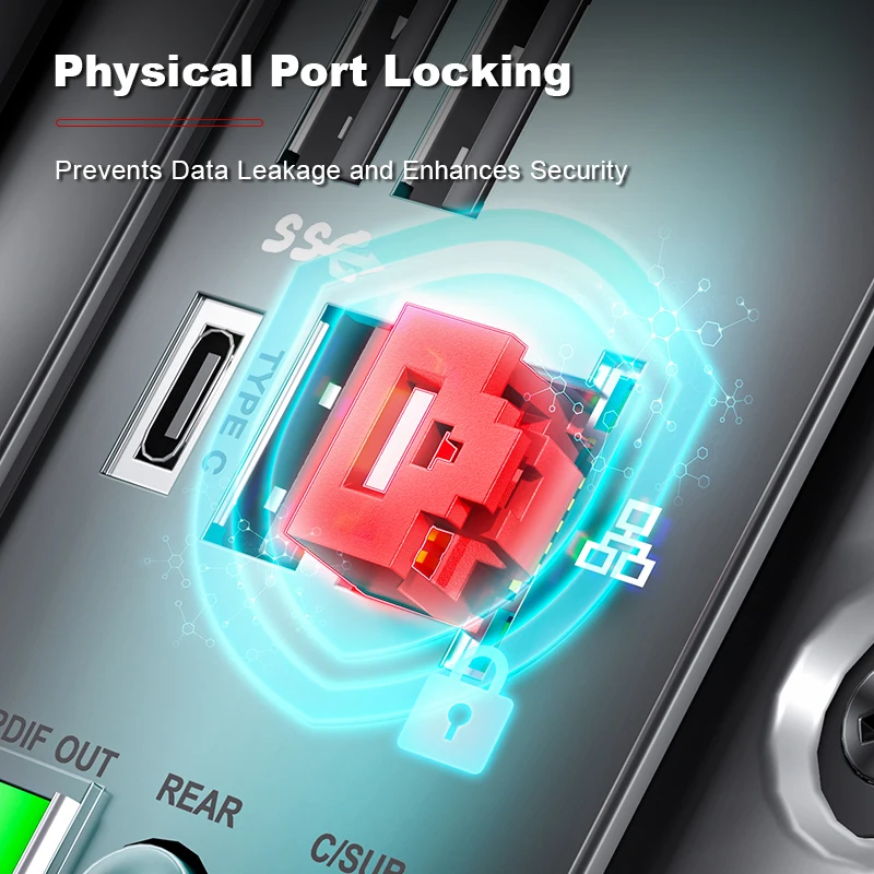ROVLL RJ45 Port Lock Detachable Ethernet Port Lock RJ45 Port Blocker with Unlock Tool Dust Protection for Switch, Router