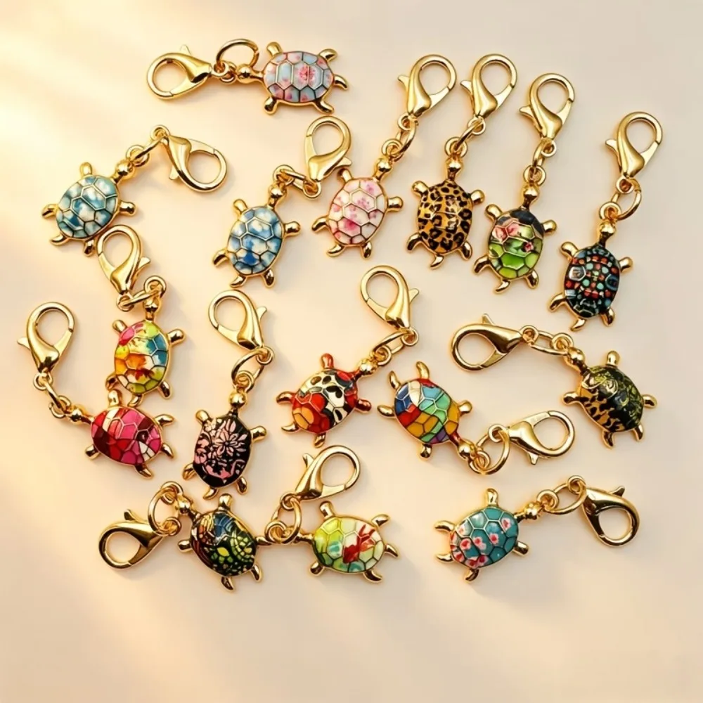 10Pcs Turtle Keychain Alloy Charm, Cute Animal Bag Pendant for Wallet Backpack Decor, Holiday Birthday Small Gifts