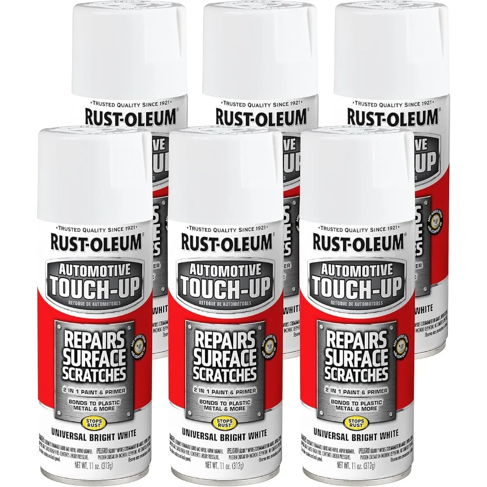 

Universal Bright White Automotive Touch Up Spray Paint 11 Ounce 6 Pack for Car Vehicle Auto Scratch Repair
