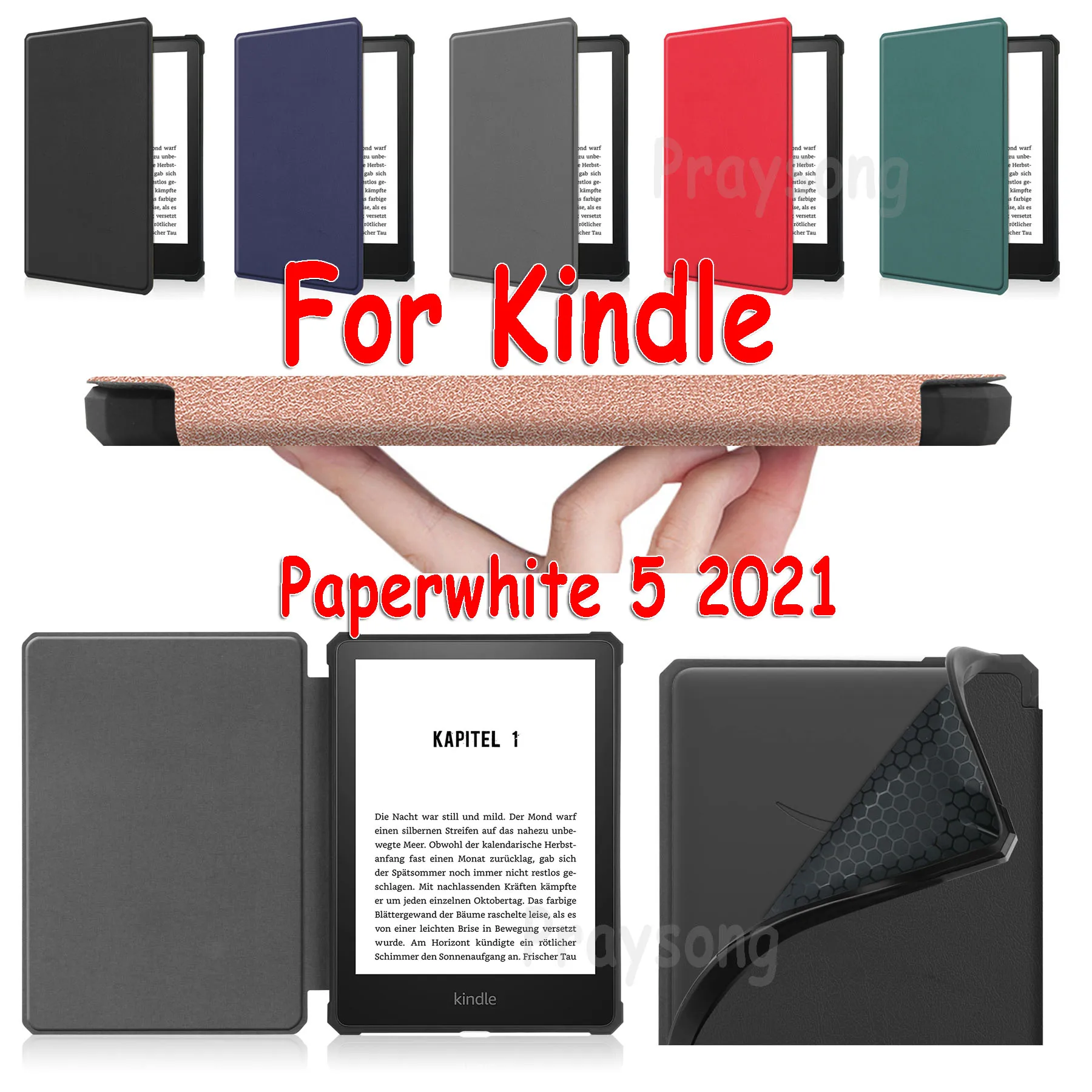 NEW Auto Sleep Flip Case for Kindle Paperwhite 5 11th 2021 Matte Cover KPW 5 Microfiber Leather Waterproof Ultra-thin Non-slip