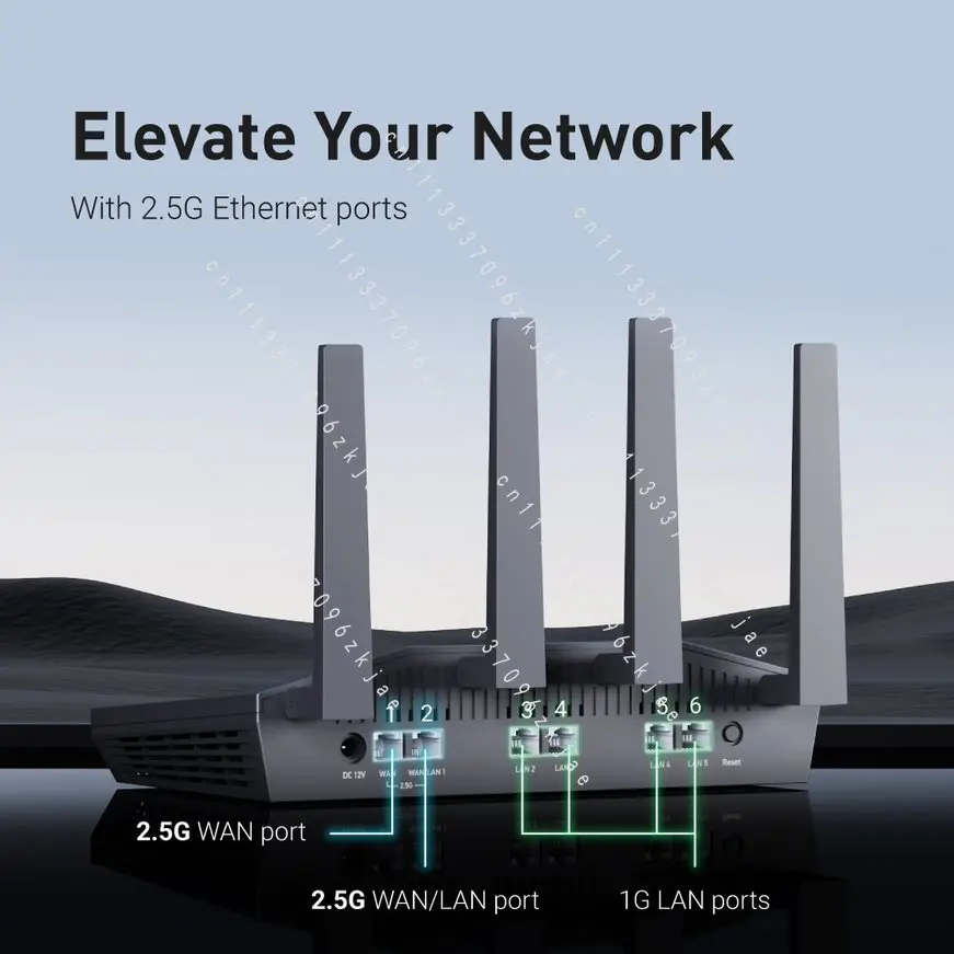 8-Stream Wi-Fi 6 Technology,OpenWrt,2.5G Ethernet Ports,Parental Control GL.iNet Flint 2 (GL-MT6000) Home and Office