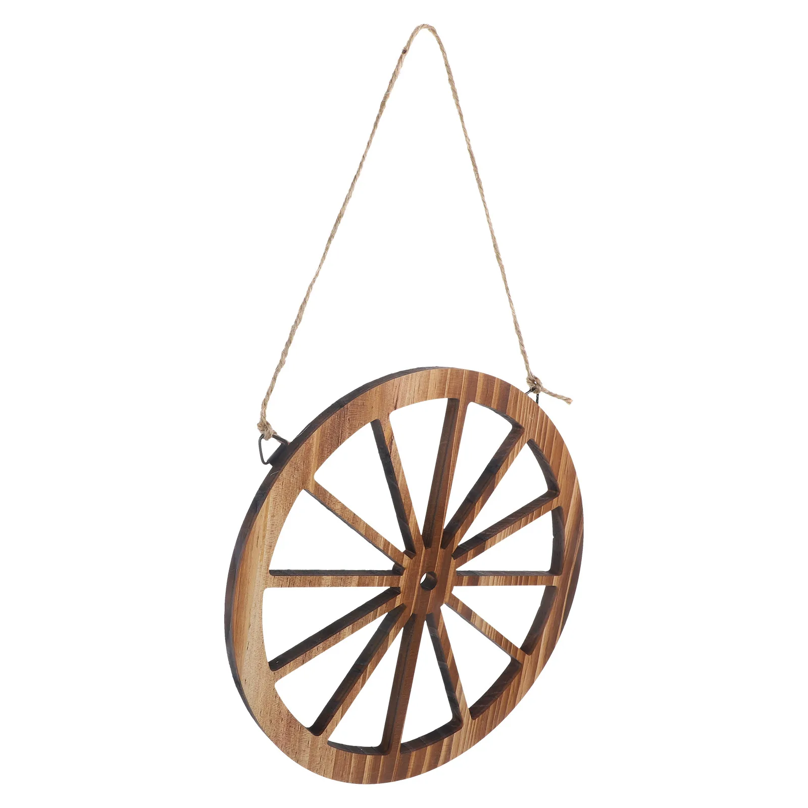 

Rustic Wood Wagon Wheel Wall Decor Vintage Wooden Wheel Wall Hanging for Home Office Living Room Garden Decor Housewarming Gift
