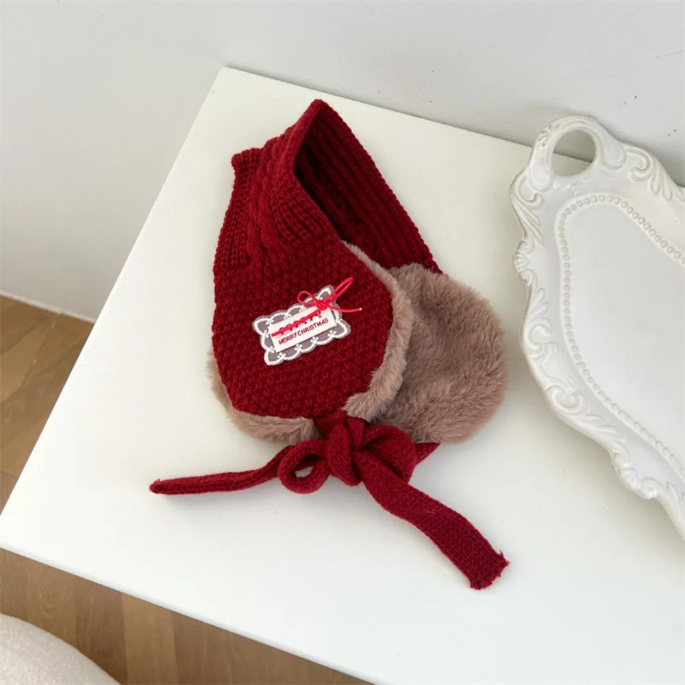 Ocieplacze na uszy z koronką, jesienno-zimowe, dla dzieci, grube, dziergane, wielofunkcyjne, wiatroodporne, szalik dla niemowląt i dzieci.