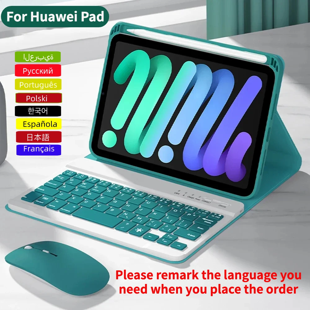 

Bluetooth Keyboard Mouse Case For Huawei MatePad Pro 12.6 13.2 Air 11.5 11 M6 10.8 C5 SE 10.1 T10s T10 Honer Pad 6 7 V6 V7 10.4