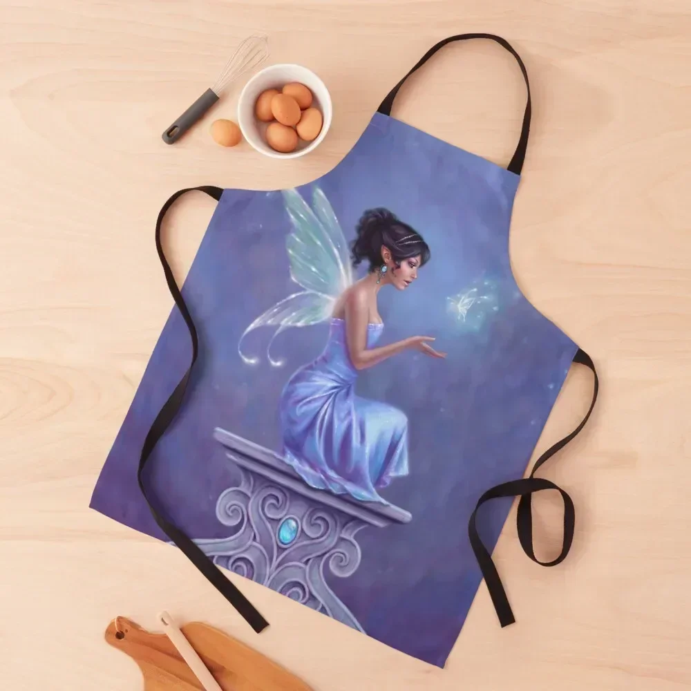 

Opalite Fairy with Glowing Butterfly Apron with personal logo Kitchen For Women barber men For Women Apron