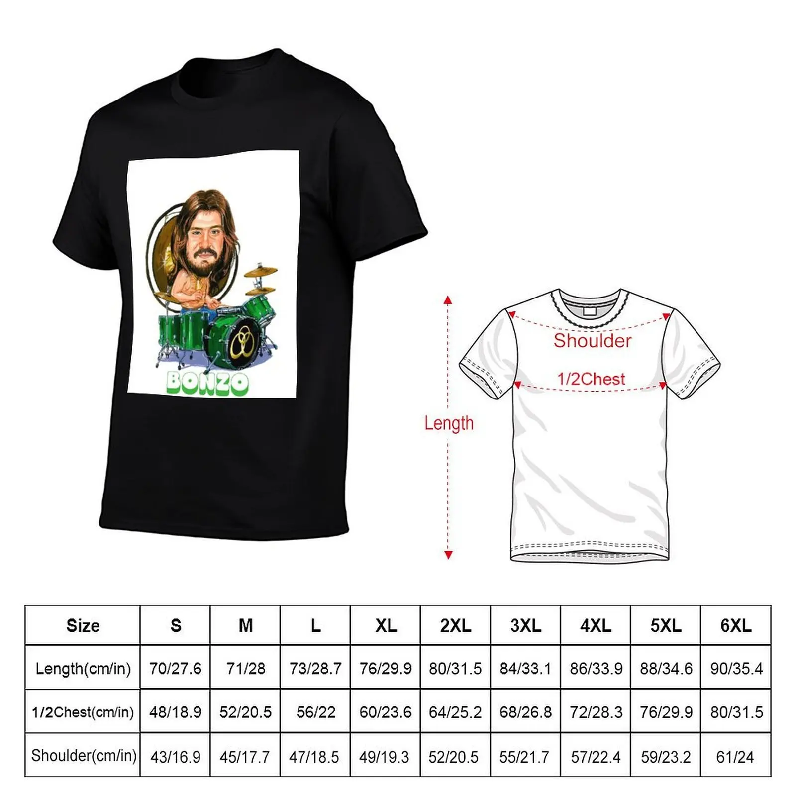 John Bonham Graphic T-Shirt custom t shirt cotton graphic tees mens clothing
