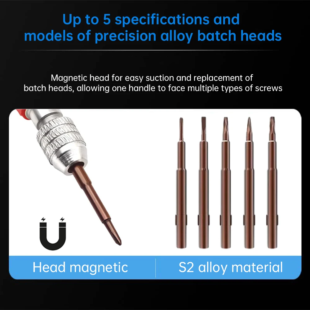 5 In 1 Multifunctional Screwdriver Set Disassembly Screwdriver Slotted Cross Plum Blossom Computer Glasses Clock Maintenance