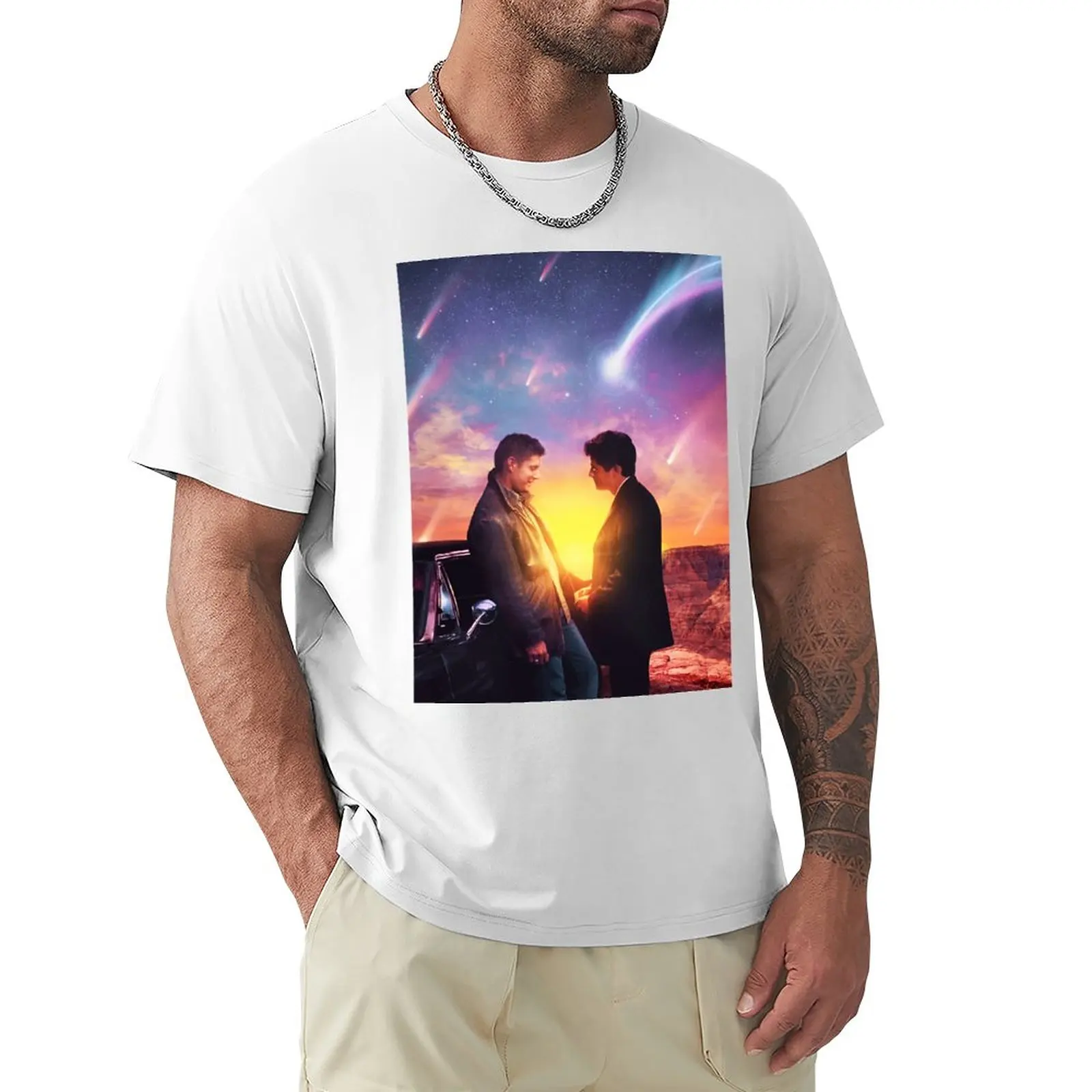 Destiel Sunset T-Shirt animal prinfor boys tees mens white t shirts