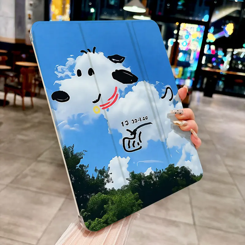 حافظة كمبيوتر لوحي White Cloud Puppy لجهاز iPad pro 10/11 بوصة 2020/6th/7th /8th /Air 3rd/Air 4th/9th gen/Air 5th Gen 2022/Air 11 Anti-dro #4
