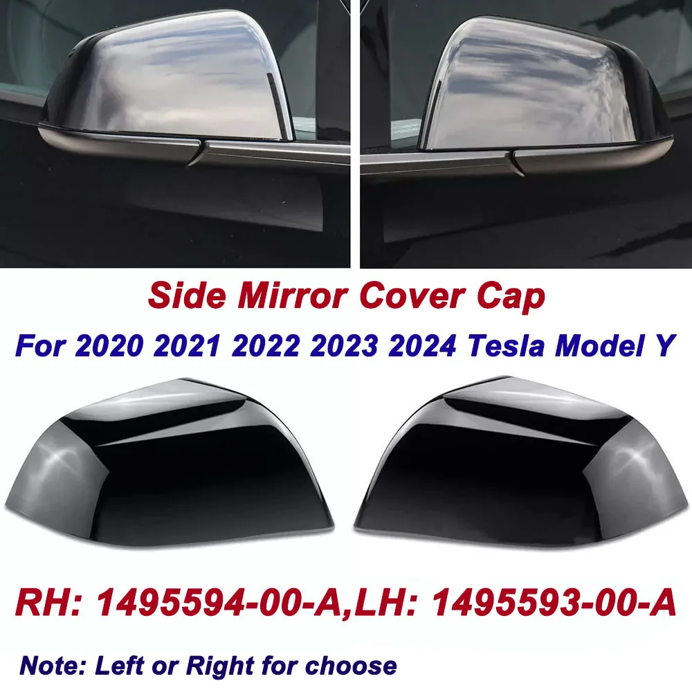 For Model Y 2020-2024 New Rear Mirror Cap Left Right Side Door Wing Mirror Cover 1495594-00-A 1495593-00-A 149559400A 149559300A