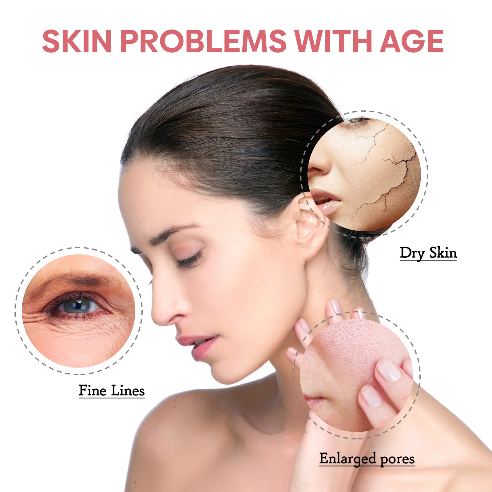 5 In 1 Super Vitamin C Face Serum Deep Moisturizing Anti Fine Lines Shrink Skin Pore Whitening Facial Serum With Hyaluronic Acid