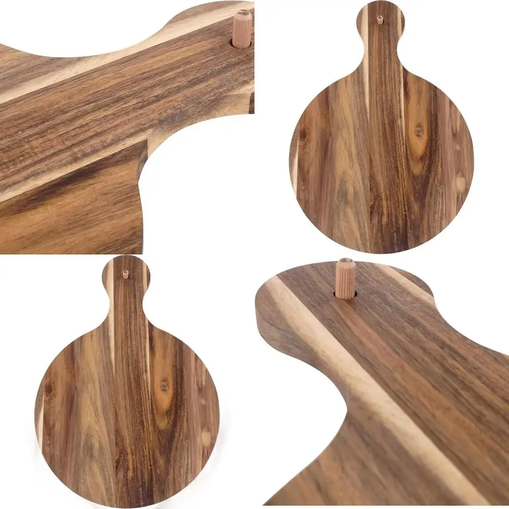 

15 x 22 Acacia Round Charcuterie Board with Removable Decor Topper and Handle