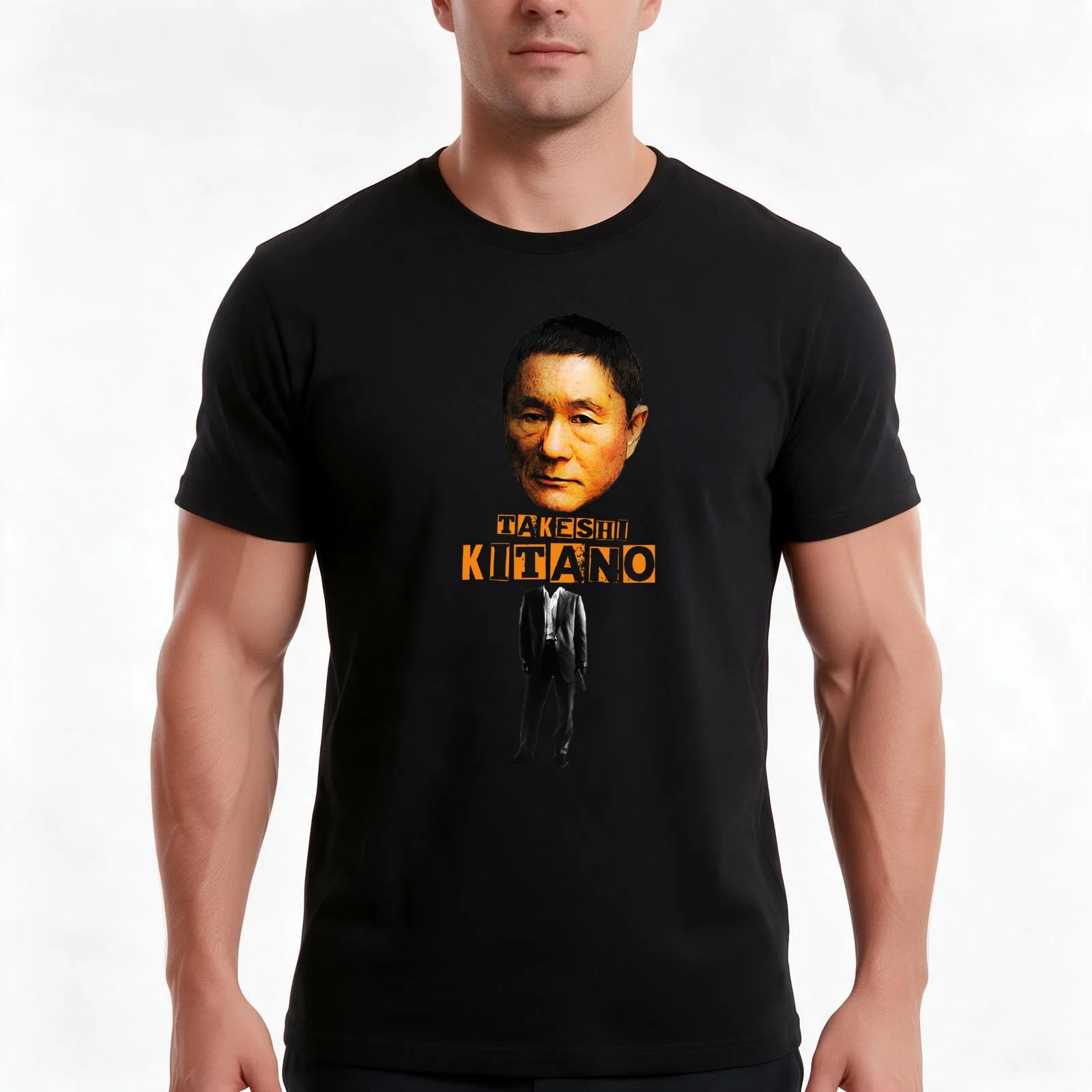 Takeshi Kitano violent cop T-Shirt, Summer Casual Cotton Tee, Oversized Streetwear Tops, Vintage Graphic Print, Unisex Men Women