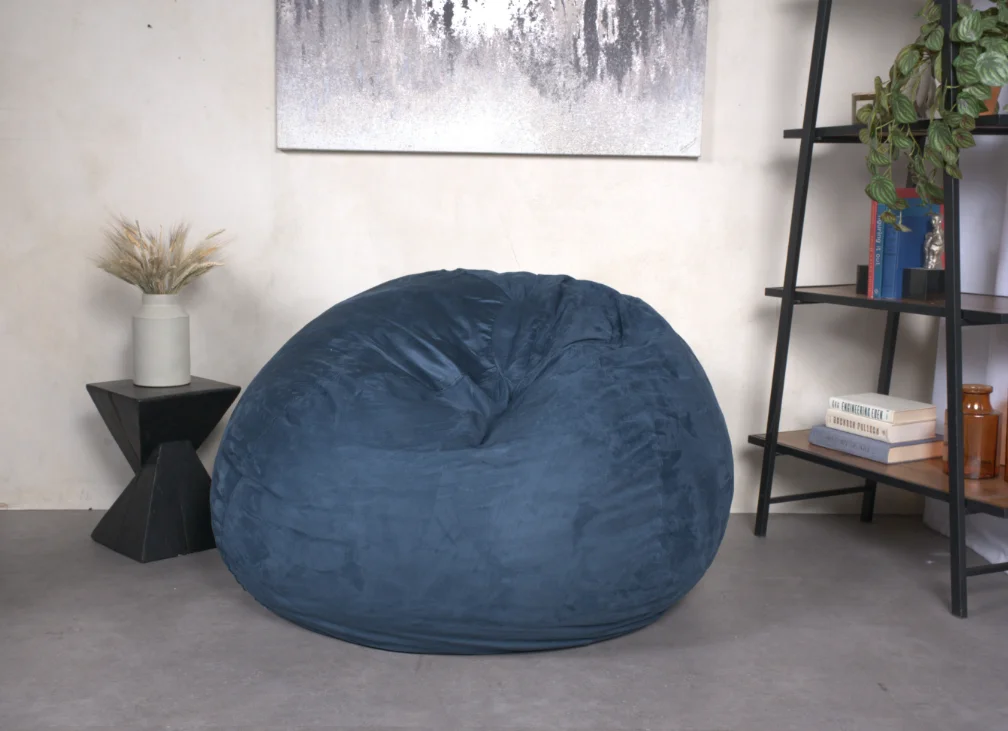 5-Foot Comfortable High-Density Shredded Foam Bean Bag Chair for Kids and Adults, with Removable Microsuede Cover