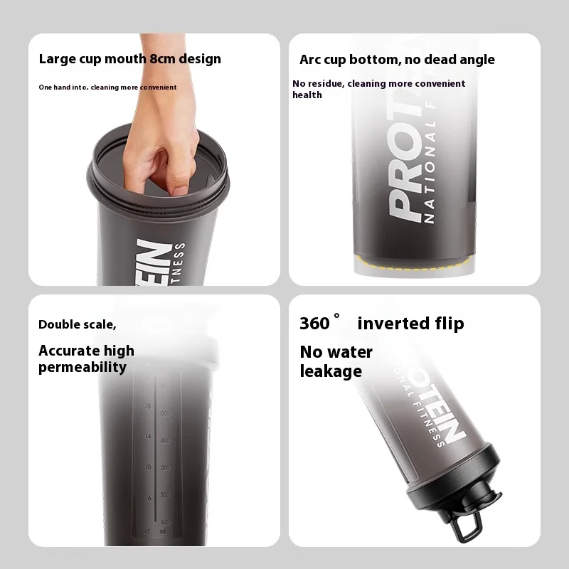 Gianxi Shaking Cup Fitness Sports Water Cup Protein Powder Shaking Cup Milk Shake Brewing Mixing Cup Male Female Cup image 5