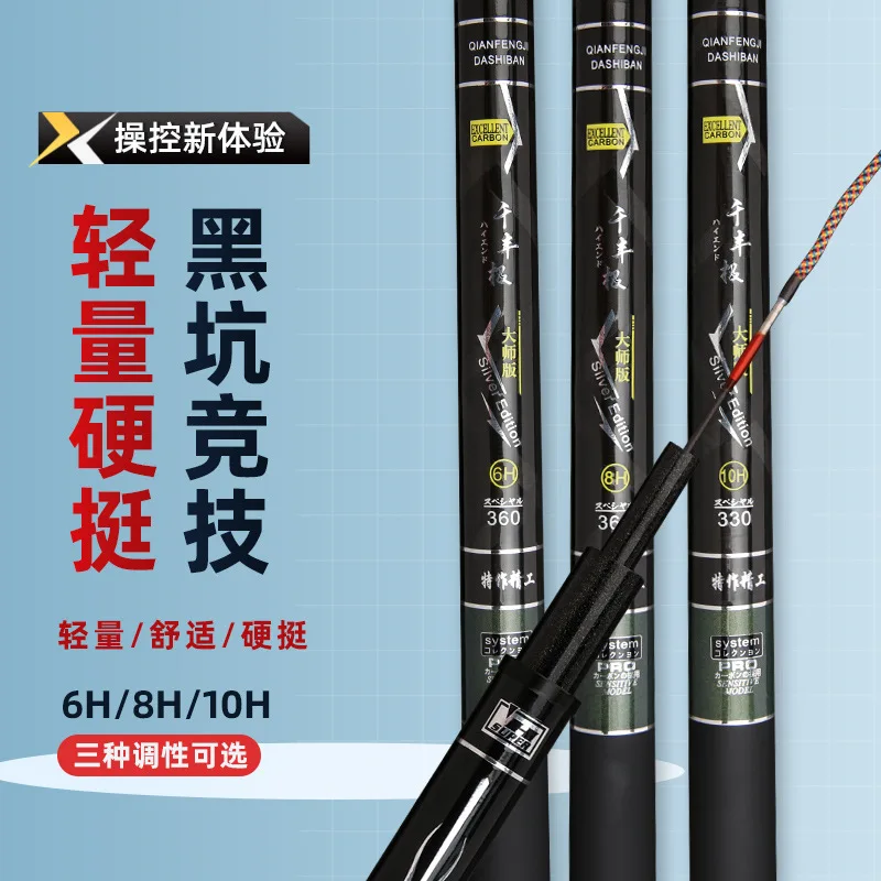 

New High CarbonFishing Rod Light and Hard19Adjustable Fishing Rod6H8H10HBlack Anti-Flying Long Section Fishing Ro