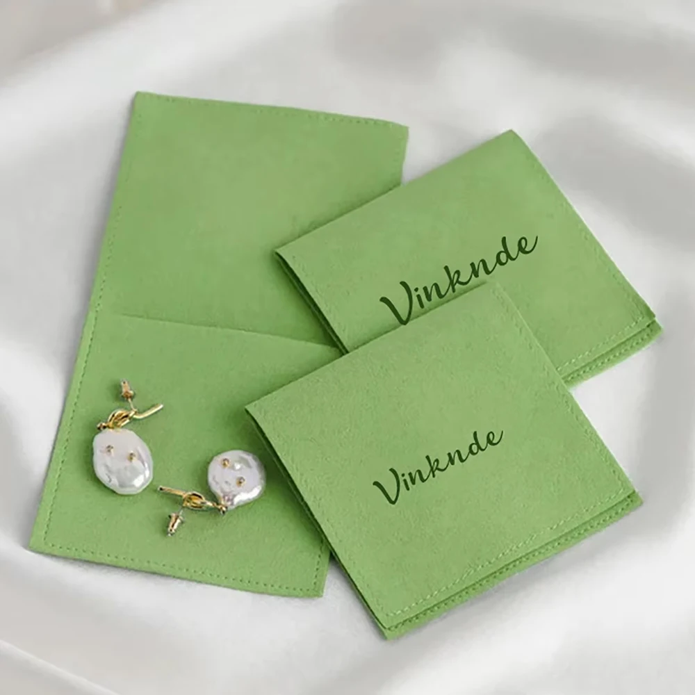 

100pcs Custom Logo Microfiber Velvet Bags Fashion Jewelry Display Organizer Bag Wedding Birthday Ring Earring Packaging Pouch