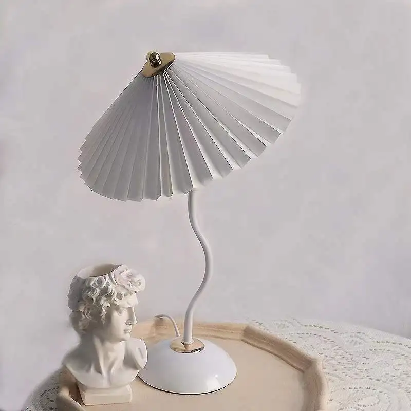 

Style Bedroom Bedside Japanese Style Nursing Small Night Lamp Girl Home Decoration Eye Protection Pleated Table Lamp