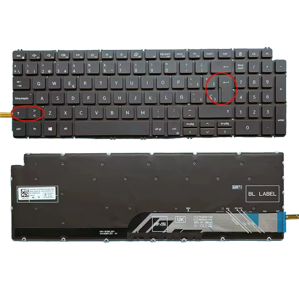 

XIN-испанская клавиатура для ноутбука с подсветкой для Dell Inspiron 5584 5590 5591 5594 5598 5593 5501 5502 3505 3501 7790 7500 7591 7590 7790