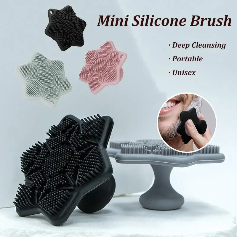 Mini brosse exfoliante en Silicone souple, nettoyant manuel pour le corps, soins du visage, épurateur Portable, douche, brosse de bain en Silicone, 1 pièce