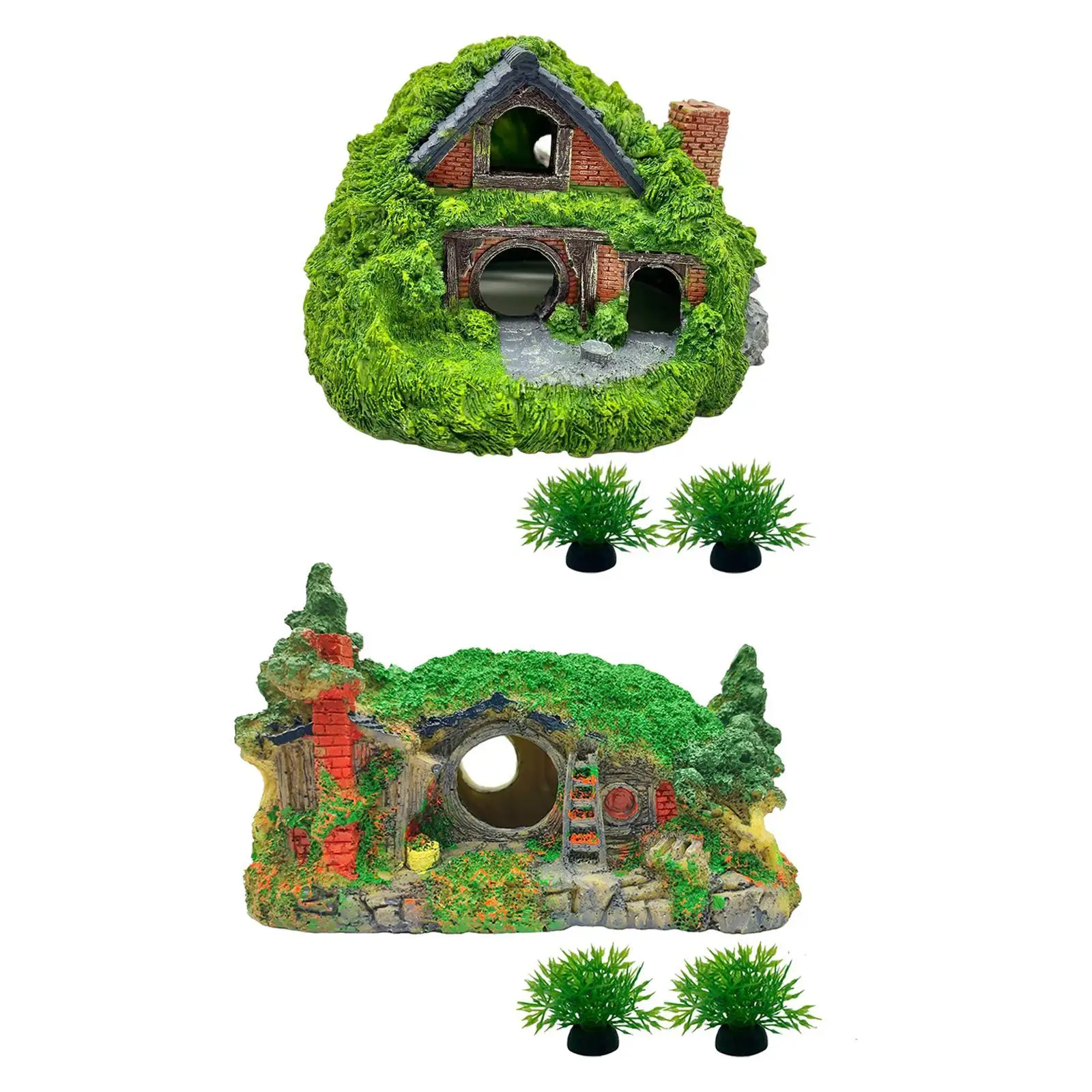 Aquarium Decor House Cave Small Fish Hideaway for Betta Fish Tank Accessories Fish Hideout Fish Tank Hut Ornament Hole Shelter