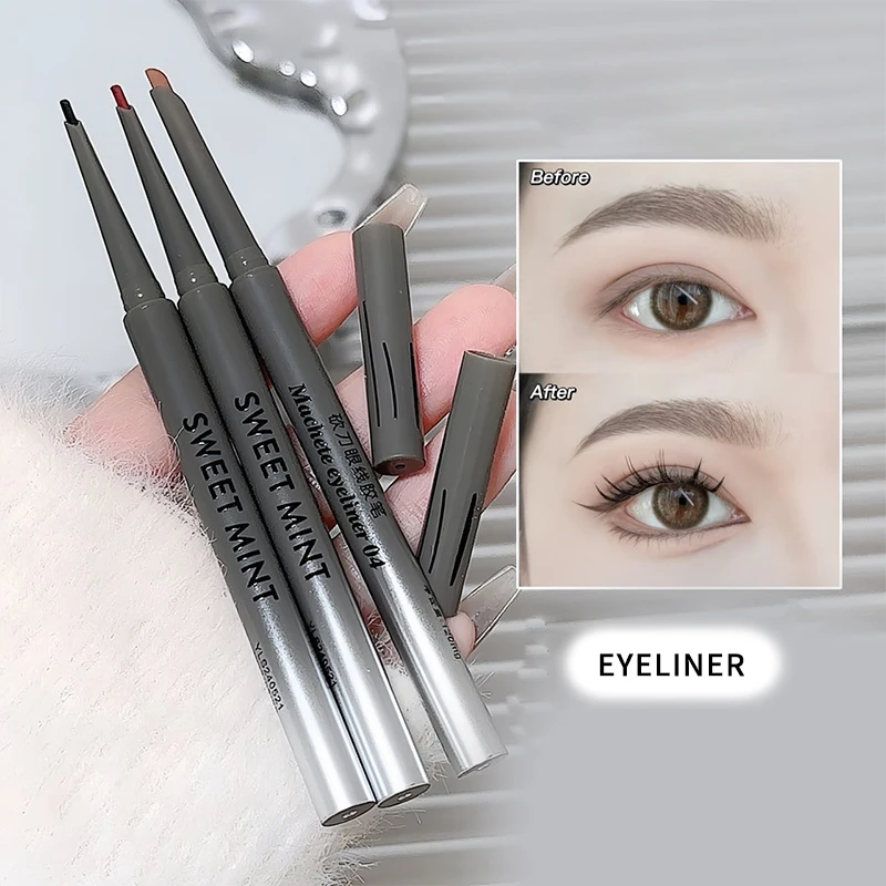 마체테 아이 라이너 젤 펜, 얼룩 방지 누에 펜, 자연스러운 부드러운 색상, 방수 및 땀 방지