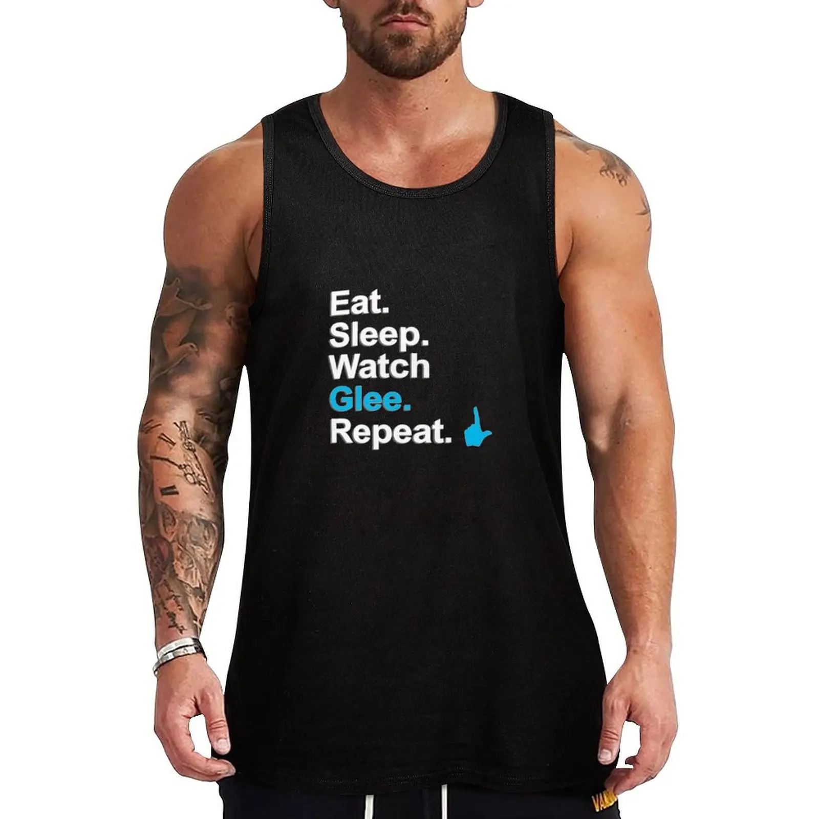 Eat, Sleep, Watch Glee, Repeat {FULL} Tank Top Cooling Tank Top Breathable Lightweight Summer Wear