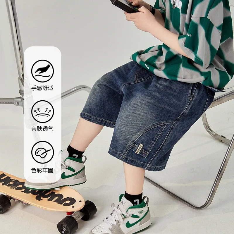 Hot Sale Kids Child Summer Denim Shorts with Heart Pocket For Age 5 6 7 8 9 10 11 12 13 14 Years Girls Casual Jeans Capris