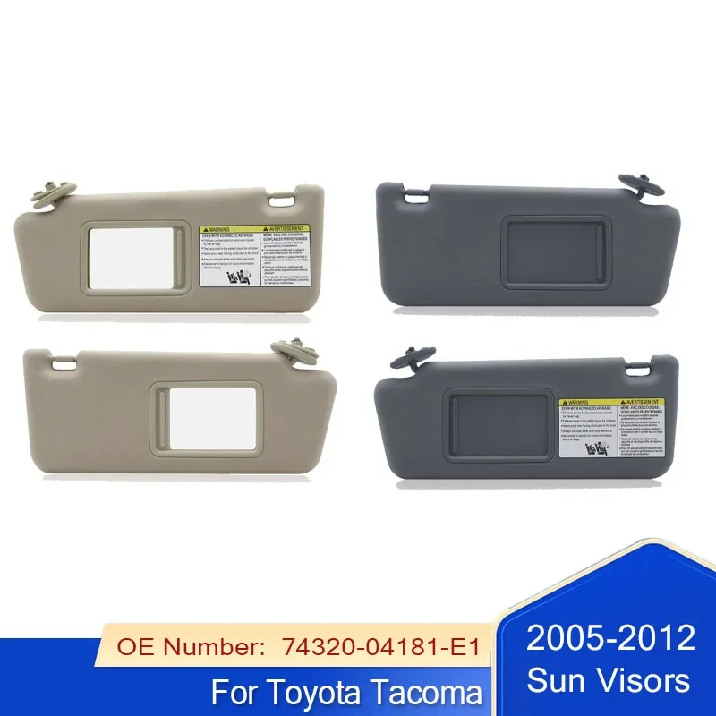 

Серые, бежевые солнцезащитные козырьки без света для Toyota Tacoma 2005-2012, солнцезащитные козырьки слева и справа 74320-04181-E1 74310-35C00-E0