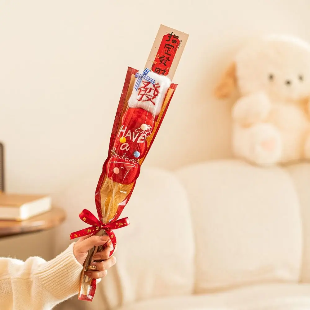 Creative New Year Plush Toy Funny Cute Ice Candy Gourd Bouquets Festive Atmosphere Red Cartoon Plush Toys Spring Festival