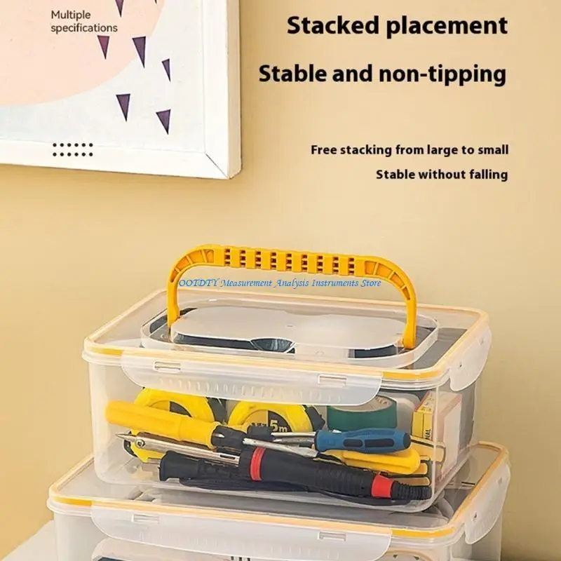 367D Plastic Box Transparent Portable Tool Box Multipurpose Electrician Drill Tool Storage Box Hardware Tool Case