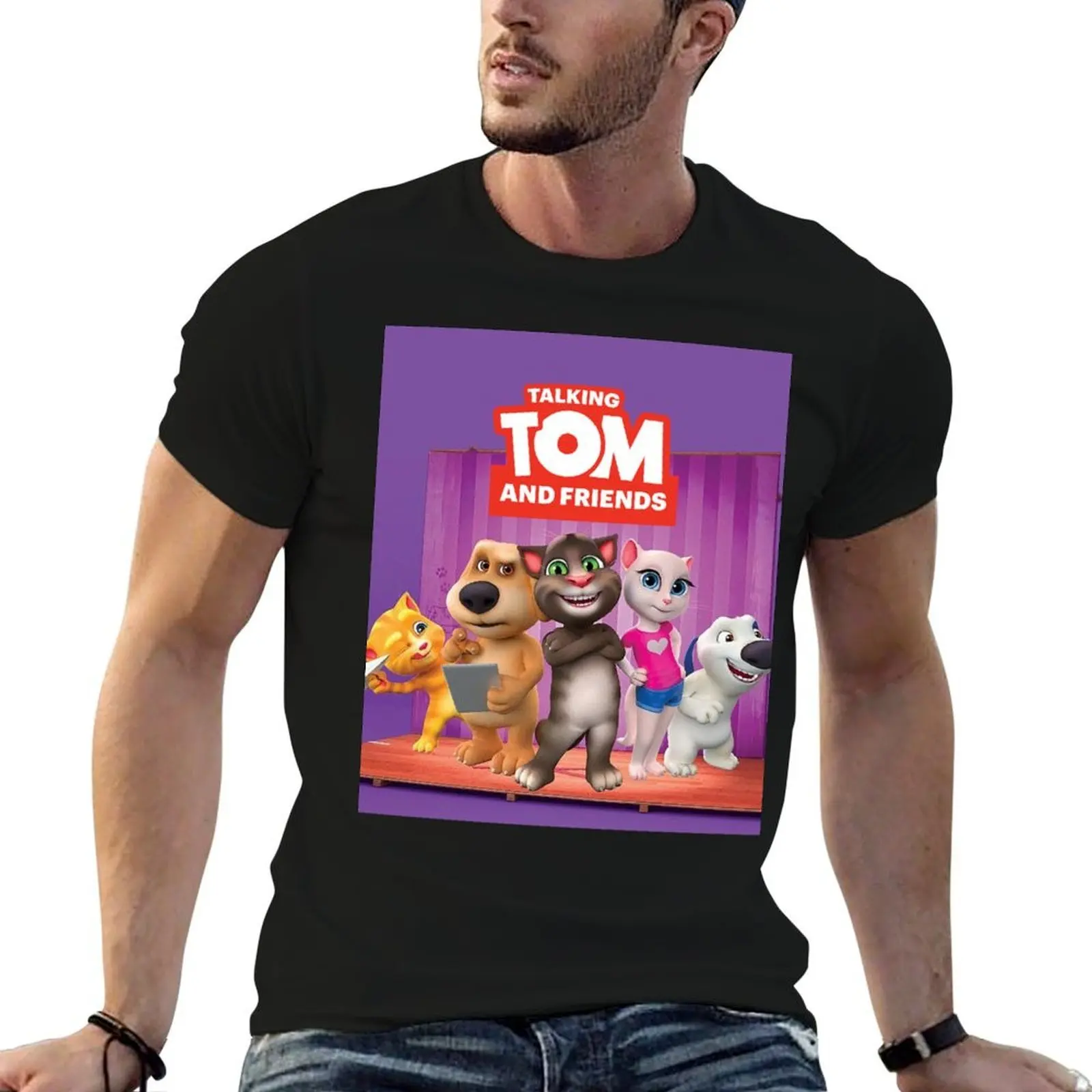 Sixtom the My Talking and friends Tom 2 2021 تي شيرت رجل تي شيرت جرافيك رجل جرافيك تي شيرت تي شيرت