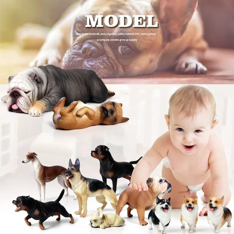 Simulation Deutsch Schäferhund Hunde Kerky Golden Retriever Bulldogge Husky Tiermodell Action figuren Bull Terrier Haustier Figuren Spielzeug