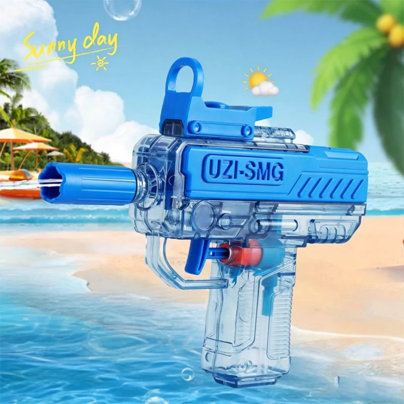 Mini UZI Water Gun Manual Squirt Toy with Detachable Scope Outdoor Pool Beach Water Blaster Toy for Kids Adults Water Fight Gift view 2
