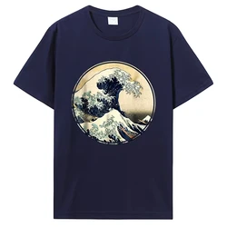 Japanese Kanagawa Great Wave T-shirt Men Women Tees Men Cottno T Shirt Streetwear