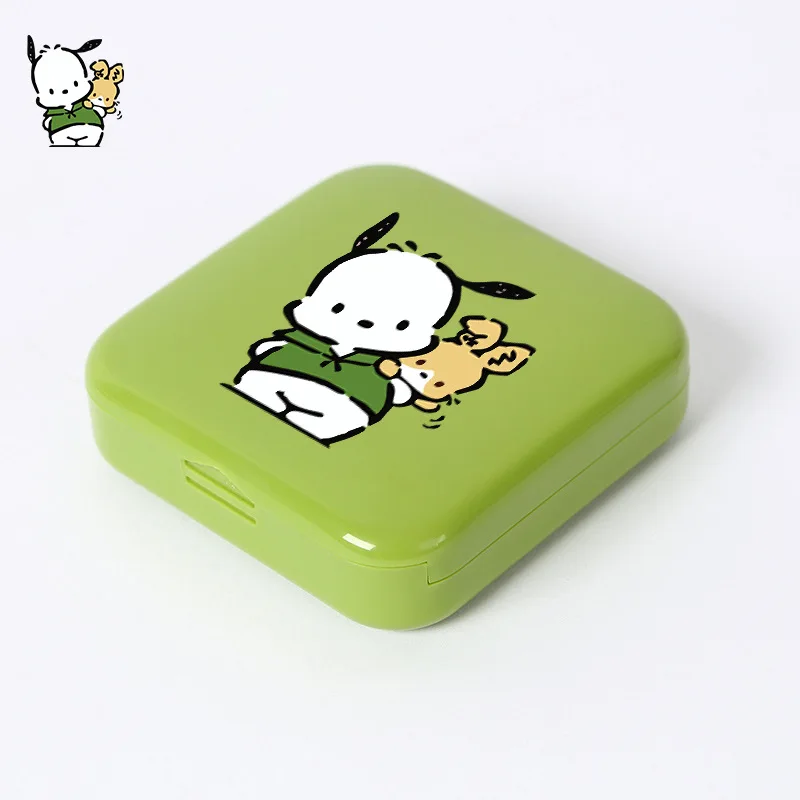 MINISO Kawaii Anime Hello Kitty Cinnamoroll Sanrio Push-pull Pill Box Cartoon Packaging Sealed Dust-proof Storage Box