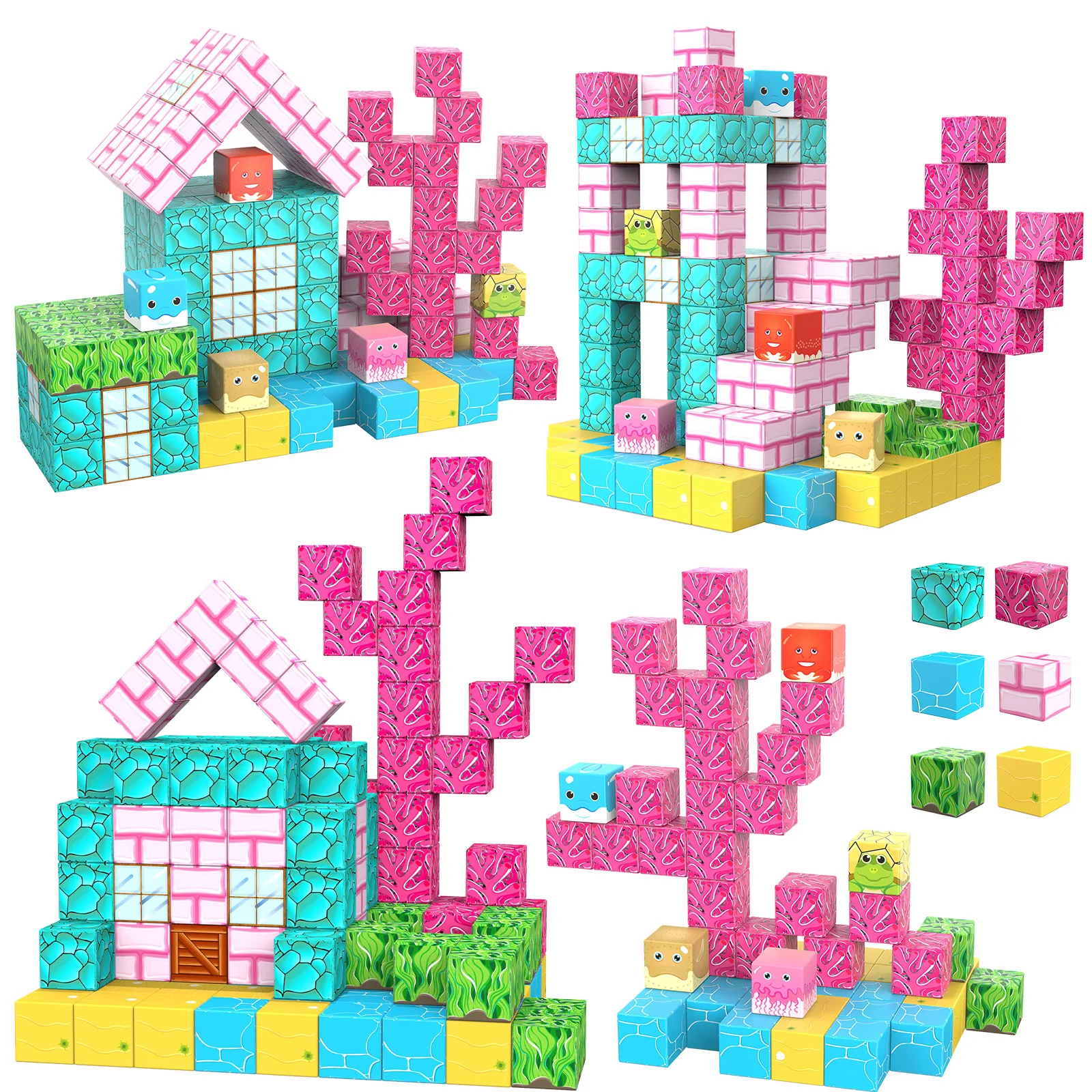 

28 PCS Magnetic Blocks-Build Magnetic World Set for Boys & Girls Age 3-5 6-8, STEM Sensory Toys for Kids Gifts