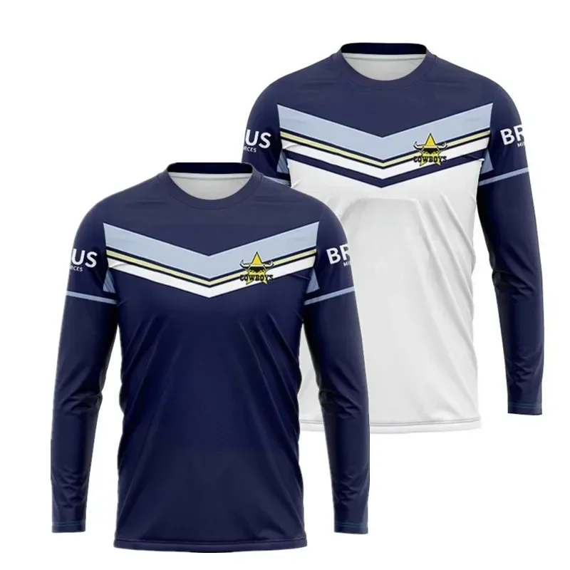 

2024 North Queensland Cowboys Long Sleeve Home / Away Rugby Jersey Size: S-XXXL （Print Custom Name Number）