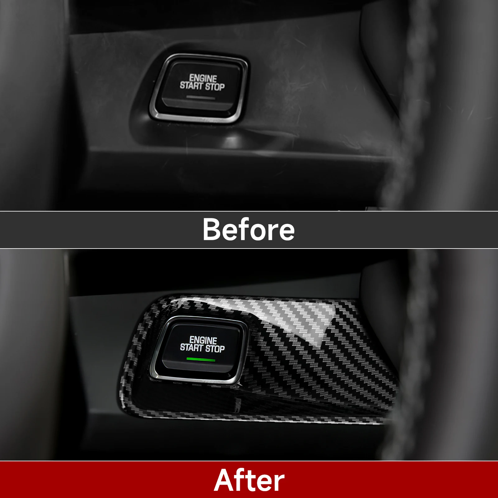 For Chevrolet Camaro ZL1 2016-2026 Engine Start Stop Button Panel Carbon Fiber Interior Sticker Car ABS Trim Cover Accessories view 3