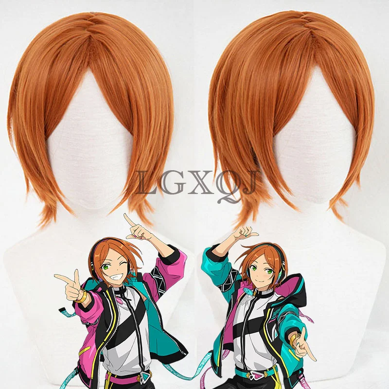 

Game ES 2wink Aoi Hinata/Aoi Yuta Cosplay Wig Orange Scalp Heat Resistant Hair Party Wigs In Stock + Free Wig Cap