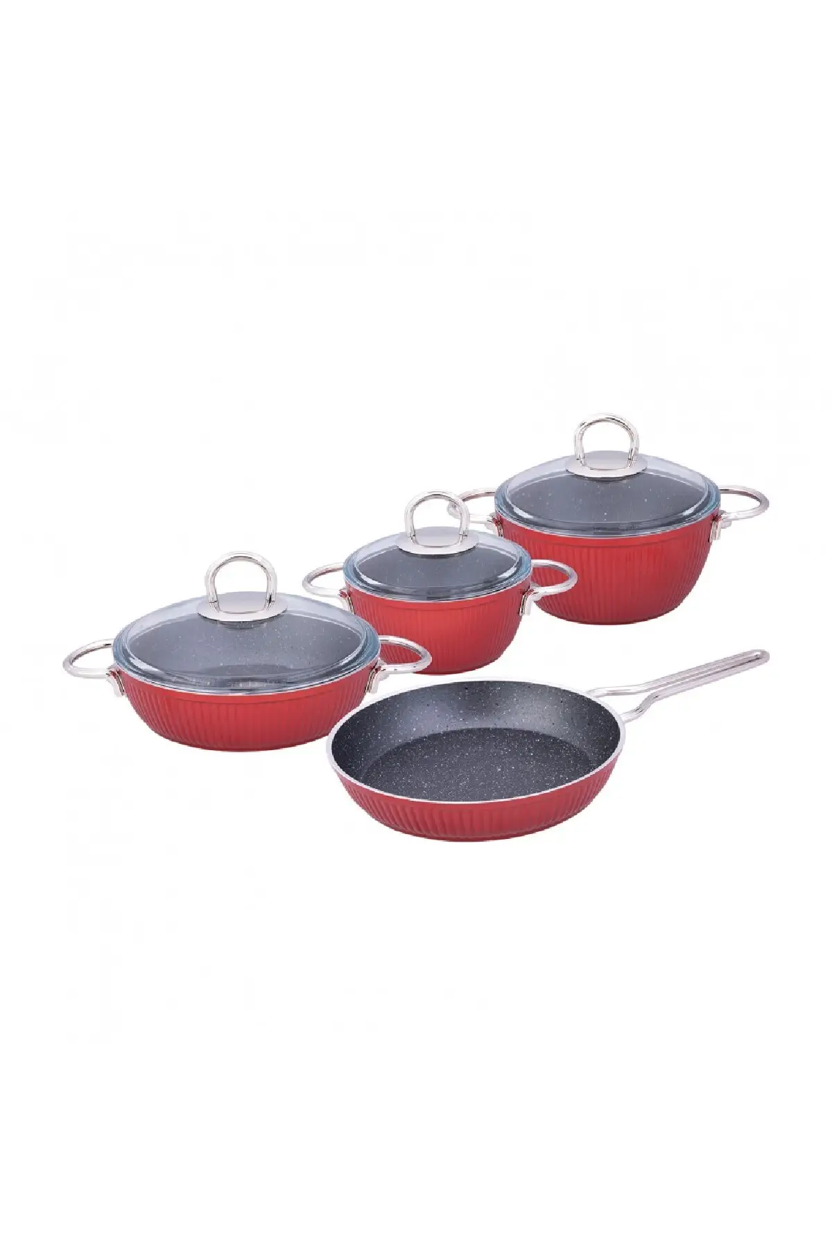 DOLBOVI Line 7 piece granite Cookware Set red Cookware Set