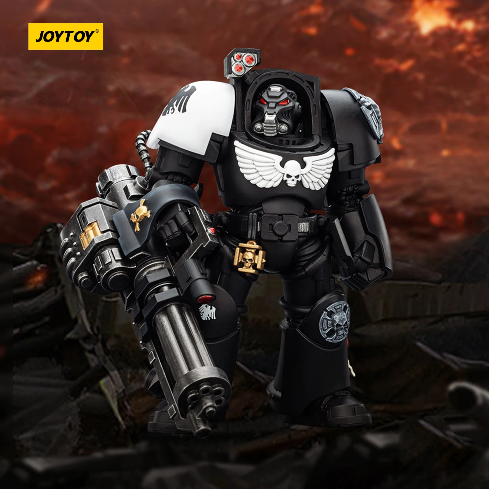 

JOYTOY Dark Source Warhammer 40k Varek Raven Guard Terminator Space Marine 1/18 Action Figure JT03264 Heavy Assault Cannon Fully Articulated Scale Collectible Model Toy