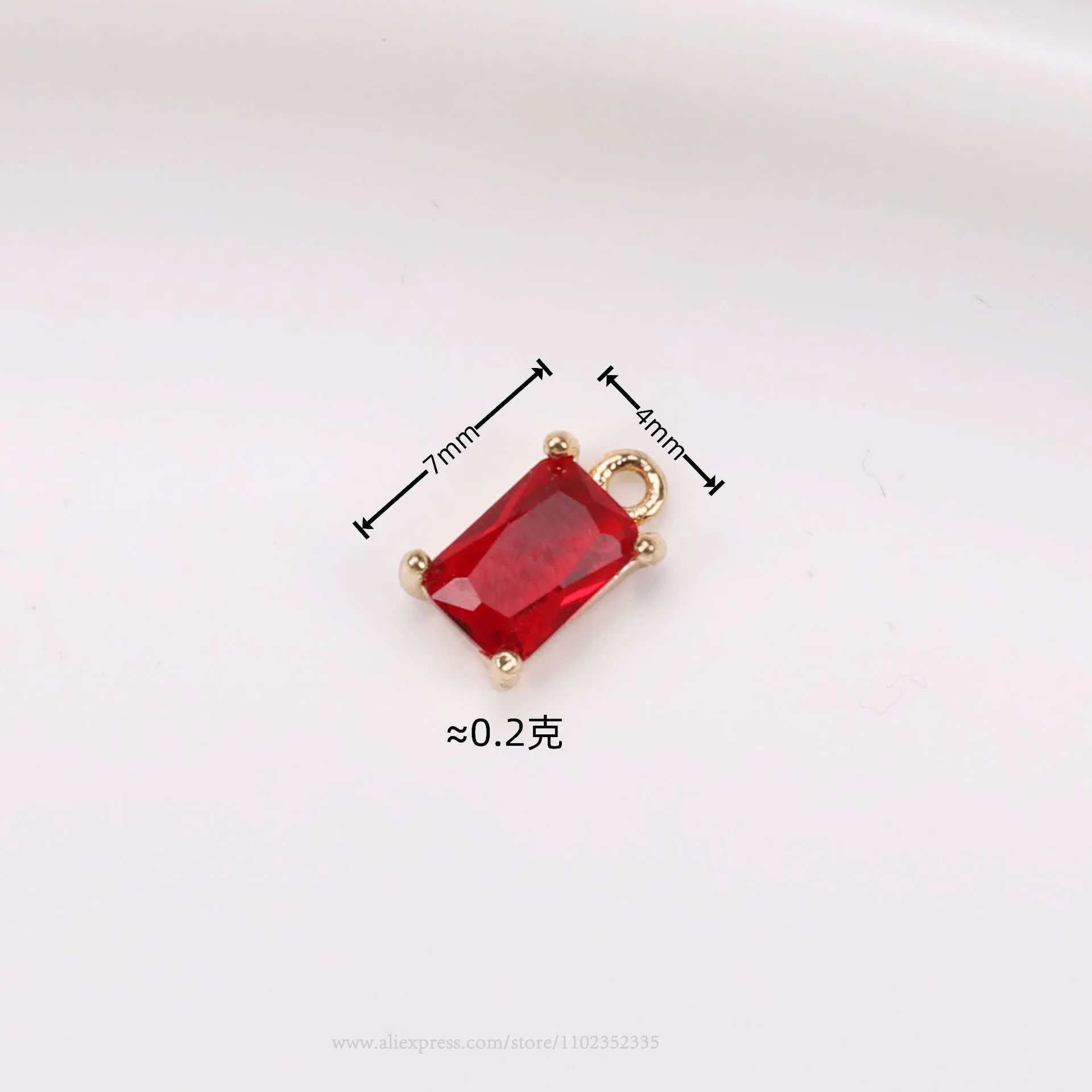 50 قطعة/الحقيبة العصرية DIY مجوهرات اكسسوارات K مطلية بالذهب النحاس متفوقا الملونة كريستال مستطيل قلادة مزدوجة قلادة الموضة