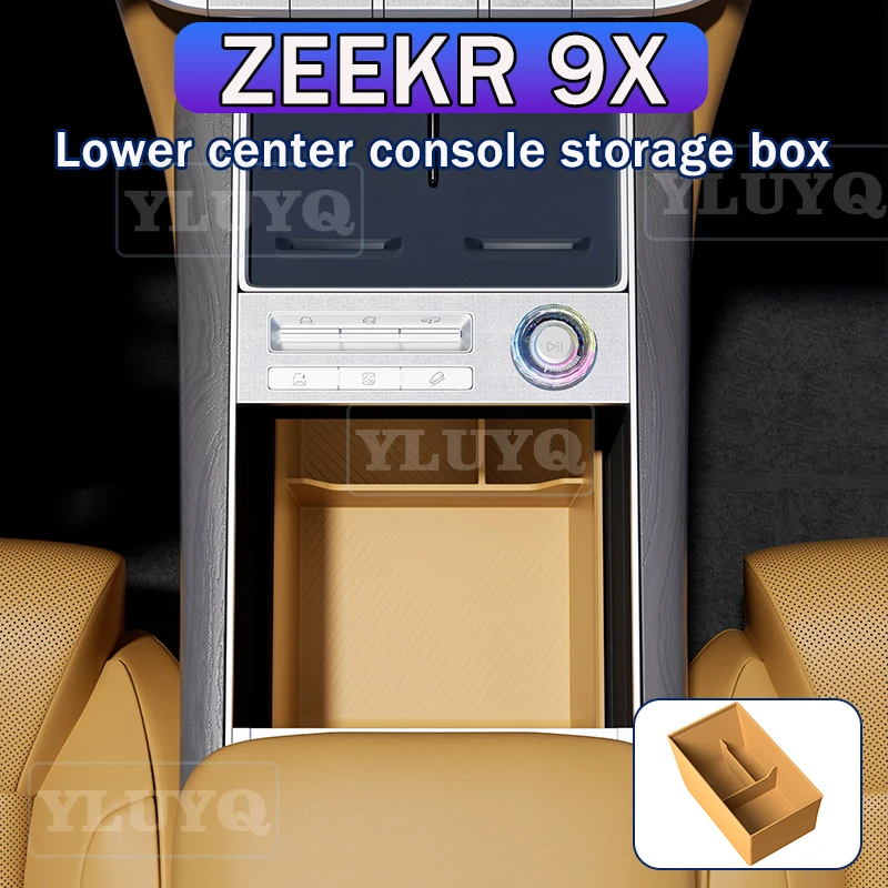 

For 2026 ZEEKR 9X Lower Center Console Storage Box Silicone Divider Organizer Interior Accessories